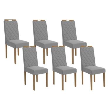 Imagem de Kit 6 Cadeiras Sala Jantar 2cad152ea 6 Un Eucalipto Linho Cinza A056