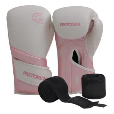Imagem de Luva de Boxe/Muay Thai Elite Pretorian (Branco/Rosa, 14 OZ)