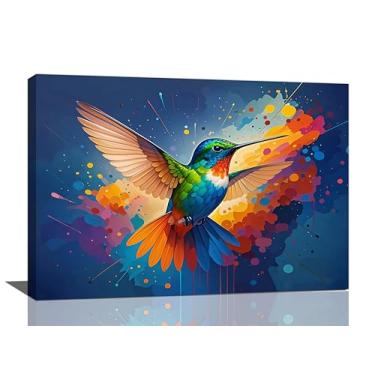 Imagem de Crekviy Beija-flor arte de parede fotos de pássaros decoração de parede beija-flor impressões em tela pintura arte decoração de casa para banheiro quarto sala de estar presentes emoldurados pronto