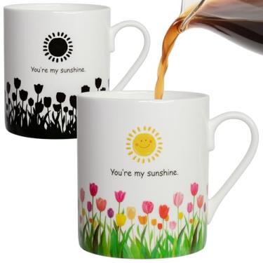 Imagem de Lovift Caneca de café presente de aniversário para mulheres, novidade xícara de chá de cerâmica presentes de Natal, caneca de calor engraçada única que muda de cor para ele, ela, melhor amiga, mãe