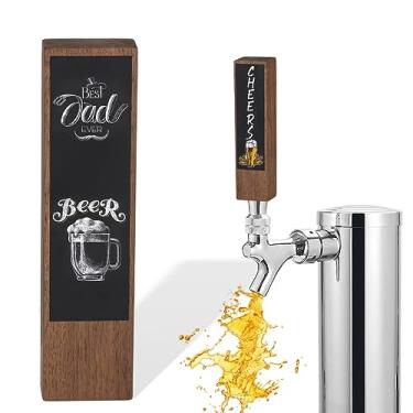 Imagem de Cabo de torneira de cerveja com quadro-negro, madeira de nogueira de 20 cm para mensagens personalizadas e diversão, 3/20.3 cm - 16 UNC Thread Mini Kegerator Tap Handle, para cervejeiros caseiros e