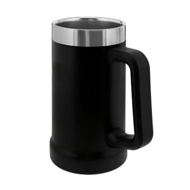 Imagem de Caneca Térmica de Aço Inox, Parede Dupla com Isolamento a Vácuo, 710ml, Preto, 18cm x 9cm, Mantém Bebidas Geladas por 20h e Quentes por 1h