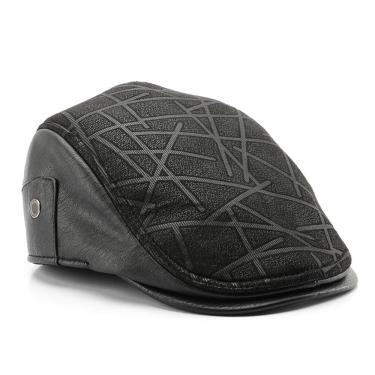 Imagem de Chapéu de couro plano para homens Gatsby Newsboy Style 58 cm de circunferência