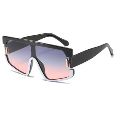 Imagem de Óculos de Sol Femininos Oversized, Estilo Vintage, Modelo Único, Cinza (Lentes Rosa-Cinza)