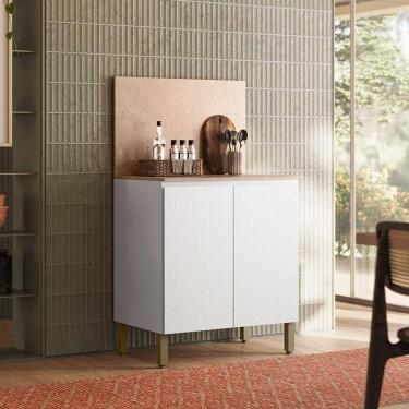 Imagem de Balcão 2 Portas 80 Cm Art 6018 Com Tampo E Painel Branco ártico - Kits Paraná