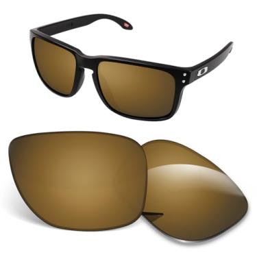 Imagem de Biyxpiv Lentes de substituição de 1,5 mm compatíveis com óculos de sol Oakley Holbrook XXL OO9487, antiarranhões e resistentes a impactos, Bronze espelhado
