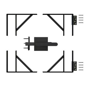 Imagem de DIYHD Kit de portão anti-queda resistente com trava de abertura direita, ferragens de estrutura de portão de suporte ajustável para cerca de madeira ou pátio, serve para 61 cm a 152 cm de largura