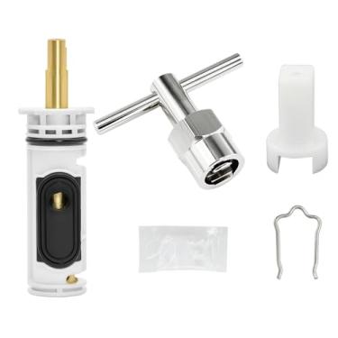 Imagem de Balanceamento de pressão de cartucho 1222/1222B com substituição de ferramenta de remoção 104421, compatível com Moen Posi Temp Kit de reparo de torneiras de chuveiro de manípulo único, latão