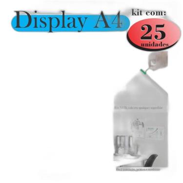 Imagem de 25 Display A4 Expositor Porta Folha Quadro Aviso Parede Petg