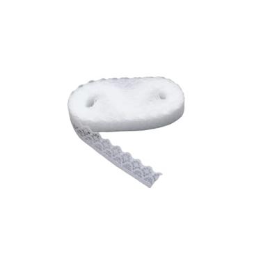 Imagem de 1 rolo de fita de renda branca, tecido vintage padrão rolo fitas guarnição costura artesanato para presente DIY embrulho vestido decoração casamento