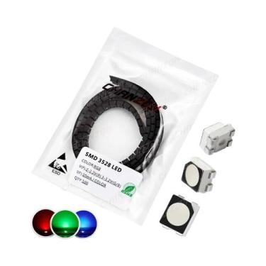 Imagem de Kit De Diodos LED SMD 3528 1210 100pcs Verde Vermelho Branco Quente Az