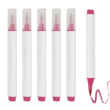 Imagem de PATIKIL Caneta de aquarela de arte, 6 peças, caneta de aquarela triangular de ponta macia para escritório, artesanato, álbuns, escrita, diário, desenho, caligrafia, rosa vermelha