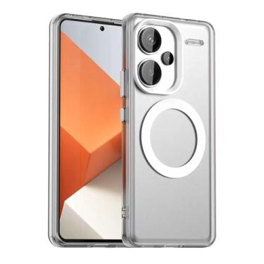 Imagem de Pzwoxukhov Capa compatível com Redmi Note 13 Pro+ 5G, suporta carregamento sem fio, capa magnética à prova de choque, compatível com Redmi Note 13 Pro Plus 5G capa branca