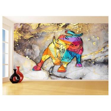 Imagem de Papel De Parede 3D Animais Pop Art Touro Bull 3,5M Pxa171 - Você Decor