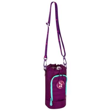 Imagem de Luluca Bolsa Porta Garrafa de Água Térmica Infantil, com Alça Regulável, Compartimento para Celular, P/Criança, Menina, Feminino, Squeeze, Passeio (Roxo)
