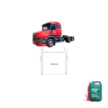 Imagem de Kit Radiador Intercooler Scania 114/124 Série 4 + Aditivo Paraflu Rosa 1L + Água Desmineralizada 5L