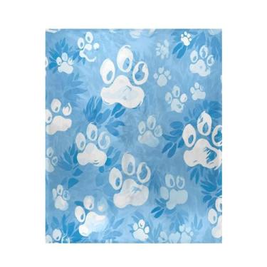 Imagem de Blueangle Cobertor com estampa de pata de cachorro super macio e quente, 127 x 152 cm, leve para todas as estações, cobertor aconchegante para cama, sofá, sofá, fácil de cuidar (140)