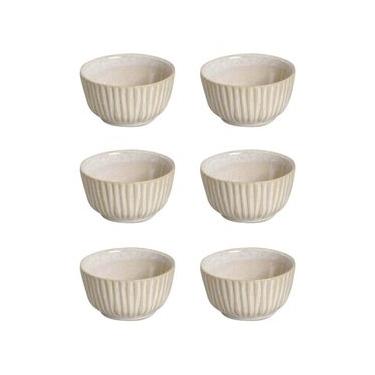 Imagem de Conjunto de Ramequim Porto Brasil Linhas Latte com 6 Peças 170 ml - Bege
