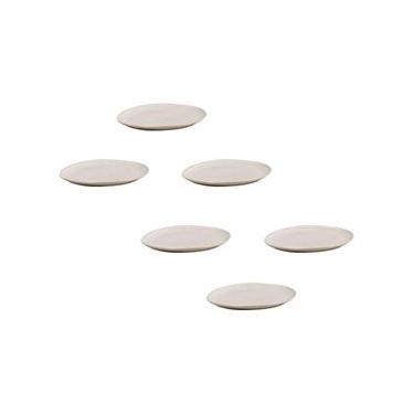 Imagem de Conjunto de Pratos de Sobremesa Ovais Porto Brasil Orgânico Latte 22,5cm - 6 peças