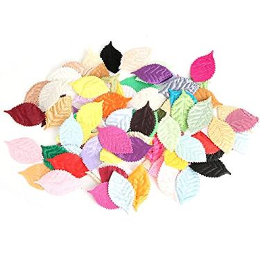 Imagem de Acouto 100 Unidades de Folhas de Plantas Artificiais Em Cores Misturadas - Simulação de Tecido Ecológico Deixa Decoração de Jardim Doméstico, Arte de Parede, Artesanato e Acessórios de Roupas (100