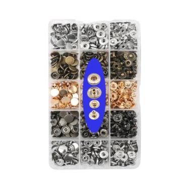 Imagem de Conjunto De Botões De Pressão Metálicos Com Alicate Para Costura De Ro