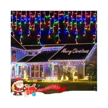 Imagem de Luzes De Natal LED Solares Para Exterior, Luzes De Cortina Para Festa 
