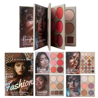 Imagem de Paleta de Maquiagem,Sombra Para Olhos Mate E Facil De Misturar - Paleta De Sombras Para Rosto Com Cores Pigmentadas | Para Mulheres Raparigas Presente Aniversário Natal Casamento