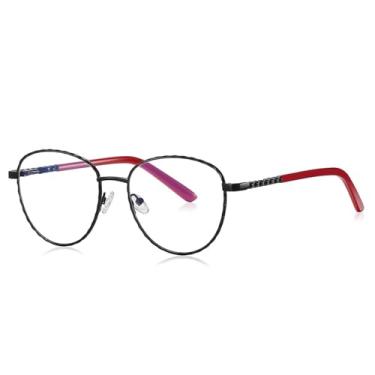 Imagem de Óculos de sol femininos ovais de metal, armação grande, espelho com moldura literária (1)