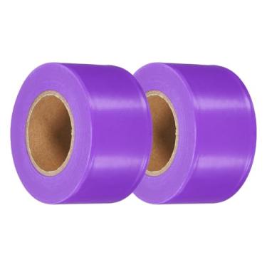 Imagem de PATIKIL Pacote com 2 fitas sinalizadoras roxas fluorescentes, fita neon de PVC não adesiva de 3,8 cm x 45,7 m para marcação de árvores, marcação de trilhas