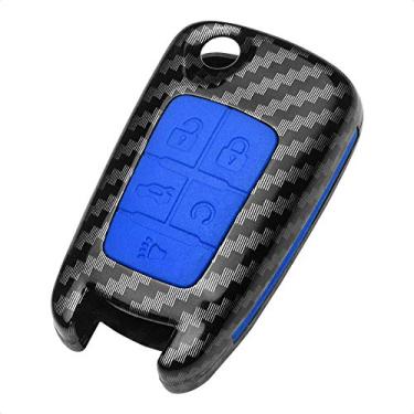 Imagem de Capa protetora personalizada com chave flip da Tangsen para controle remoto de entrada sem chave Buick Chevrolet GMCTANGSEN 5 Button azul BKF5I-C13-CP