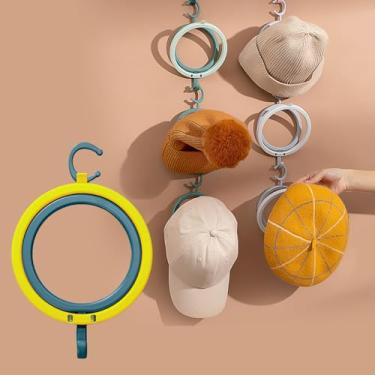 Imagem de 1 suporte para chapéus por cima da porta - organizador multifuncional para chapéus, cachecóis, bolsas e chaves, suporte criativo de acessórios de parede para cabeça