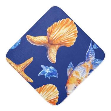 Imagem de STAYTOP Toalhas de bebê com capuz de musselina de peixe e estrela do mar, toalha de banho super macia, toalhas de banho absorventes para banho recém-nascido unissex 89 x 89 cm