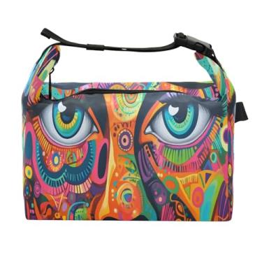 Imagem de STAYTOP Lancheira colorida estilo grafite com fivela de alça, lancheira isolada para meninos e meninas, lancheira térmica para trabalho escolar