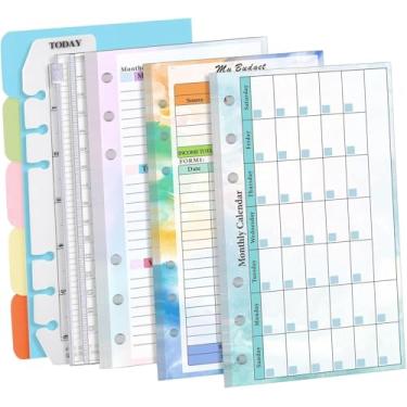 Imagem de Inserto de Planejador Pasta A6 Diário Papel Linhado com 6 Anéis para Orçamentário Conjunto Bloco Notas Anotações Trabalho Escola Escritório Viagens Us