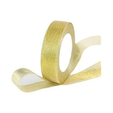 Imagem de Fita Metálica Dourada E Prateada Com Glitter, Rolo De 25 Jardas Para V