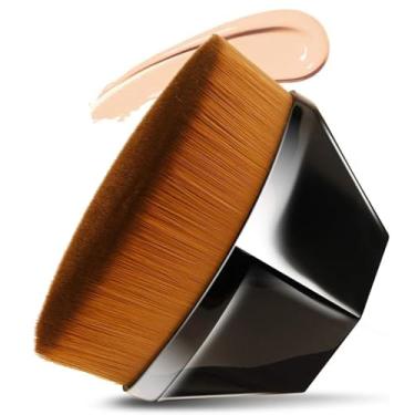 Imagem de Pincel Mágico Tiktok reto de maquiagem facial para base Endoto, alta densidade, hexágono, mágico, Kabuki, para misturar cosméticos líquidos, cremosos ou em pó de forma impecável, com estojo portátil - TONSHOP