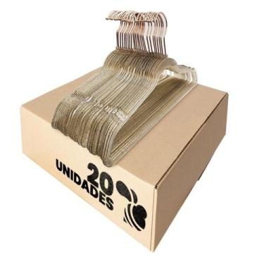 Imagem de Kit 20 Cabides Acrílico Bronze Glitter Rosa Gancho Rose - ARBORETHO