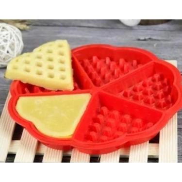 Imagem de Forminha de Silicone Waffle - Genérica, Vermelho