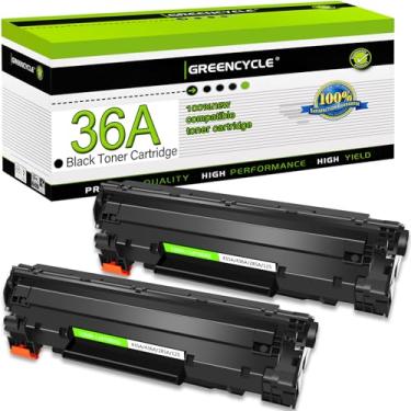 Imagem de GREENCYCLE 2 peças de substituição compatível com HP 36A CB436A preto mono toner toner uso de tinta em Laserjet M1522n MFP M1522nf MFP P1505 P1505n M1120 MFP M1120n MFP M1522 MFP 1522F MFP MFP MFP MFP M1550