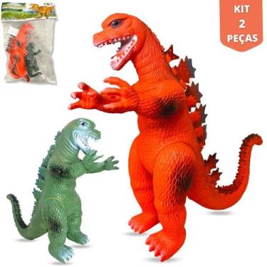 Imagem de Godzilla De Borracha Kit Com 2 Dinossauro De Brinquedo - Europio