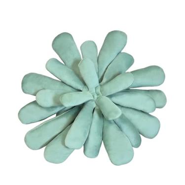 Imagem de Dumwry Almofada 3D em forma de planta, almofada decorativa de pelúcia macia de 43 cm, almofada costurada à mão para quarto, sala de estar e decoração de casa