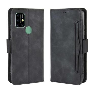 Imagem de Capa para Umidigi Power 3,Retro magnético Flip Case,Design de carteira de couro PU com slots de cartão removíveis -Black