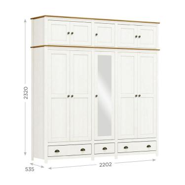 Imagem de Guarda-roupa Casal 10 Portas 3 Gavetas Branco/freijó Topázio Madeira Pinus - Finestra
