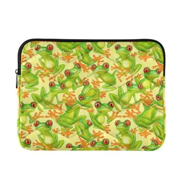 Imagem de Capa para laptop, tablet, pasta, bolsa de transporte, sapos verdes, à prova de choque, capa protetora para notebook