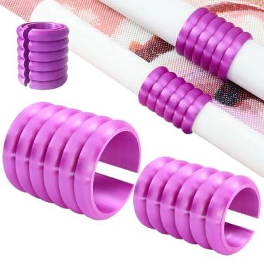 Imagem de Pacote com 2 suportes de rolo de lona de pintura de diamante, 2 tamanhos, organizador de anel de lona antiderrapante para kits de arte de diamante para adultos, facilmente enrole e armazene ferramenta