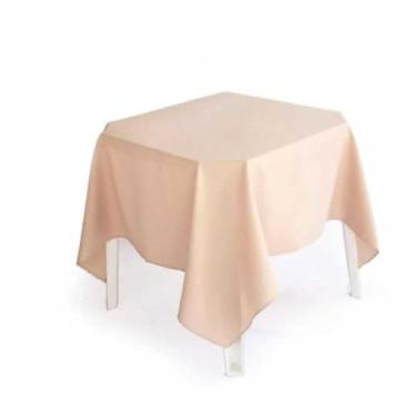 Imagem de Toalha de Mesa Quadrada Oxford Lisa com Bainha Toalha de Mesa 4 Lugares para Festa Buffet e Restaurante (Bege,03 UNIDADES)