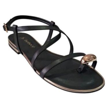 Imagem de Sandalia F Rasteira Salto Baixo Anel De Dedo Bebecê T1038486-Feminino