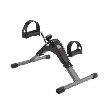 Imagem de Mini Bicicleta Ergométrica Dobrável com Display LCD, Pedal para Exercício de Pernas e Braços, Base Antiderrapante, Preto e Cinza