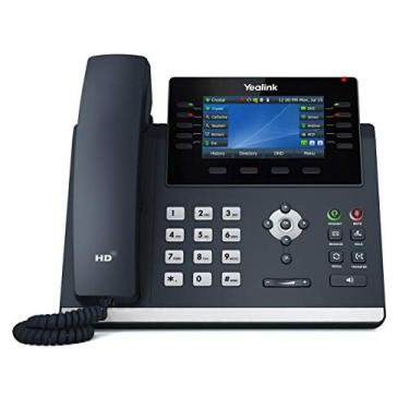 Imagem de Yealink Telefone IP T46U, 16 contas VoIP. Tela colorida de 4,3 polegadas. Dual USB 2.0, Gigabit Ethernet de porta dupla, 802.3af PoE, adaptador de alimentação não incluído (SIP-T46U)