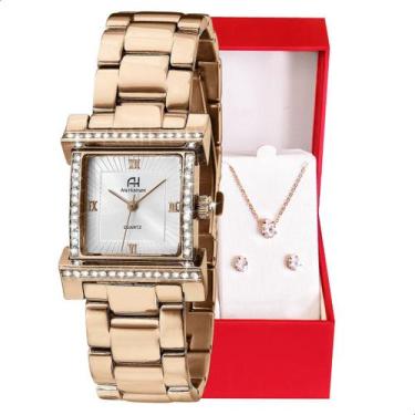 Imagem de Relógio Champion Ana Hickmann Analógico Aço Rosé AH28179Z Kit Colar e 